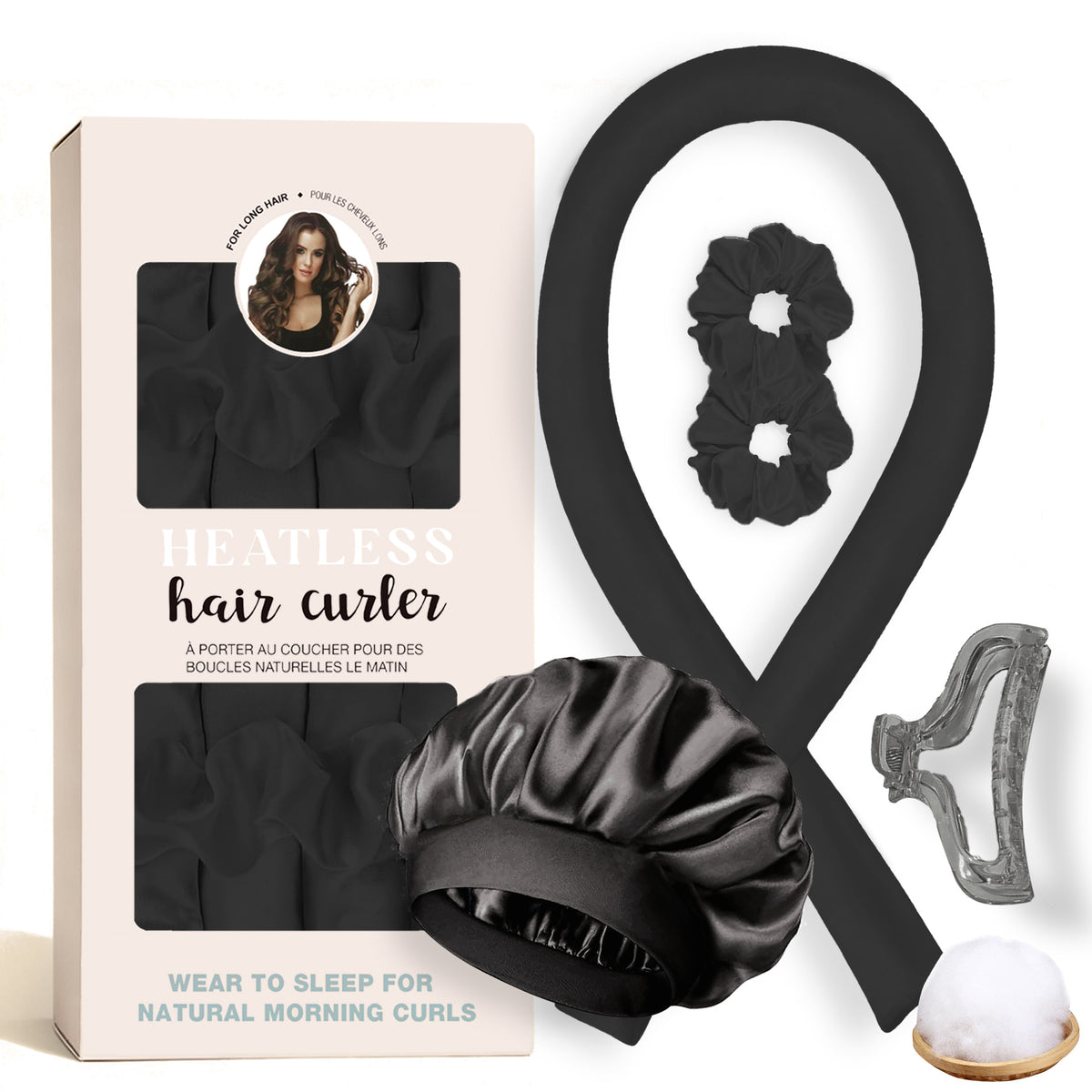 No-Heat Satin Hair Curler Set – Heatless Waves & U‑Shaped Curls, view 43