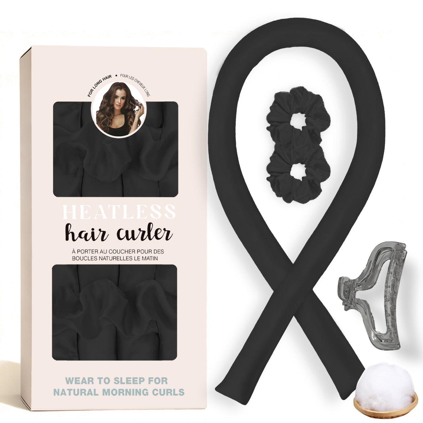 No-Heat Satin Curling Set – Handmade Wave & U-Shaped Hair Curler