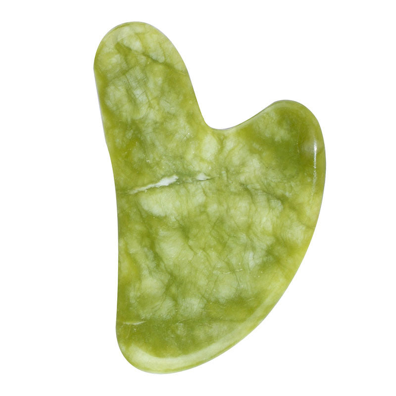 Natural Jade Gua Sha Tool – Heart-Shaped Facial & Body Massage Stone