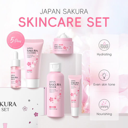Lecco Japanese Cherry Blossom Skin Care 5-Piece Set, view 2