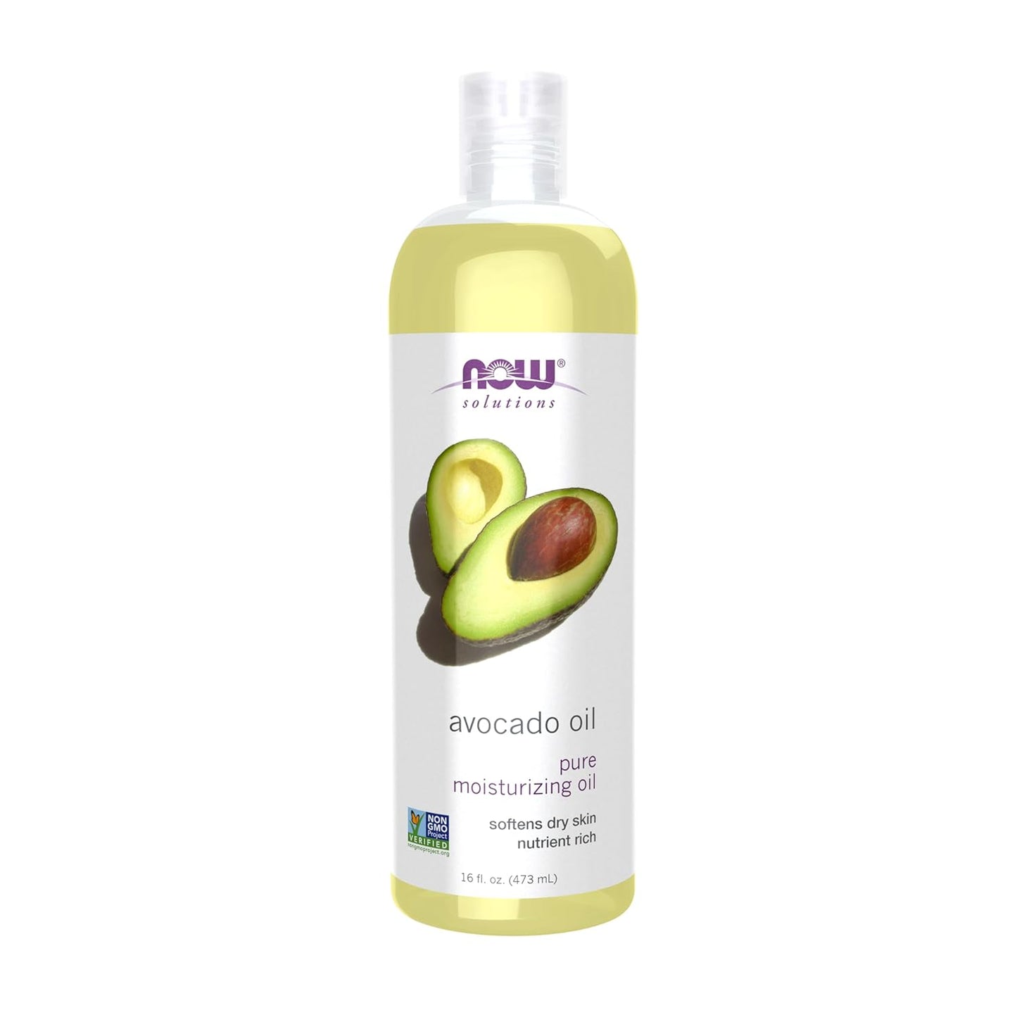 NOW Foods Solutions Avocado Oil, 100% Pure Moisturizing Oil, Nutrient-Rich and Hydrating, 16 oz