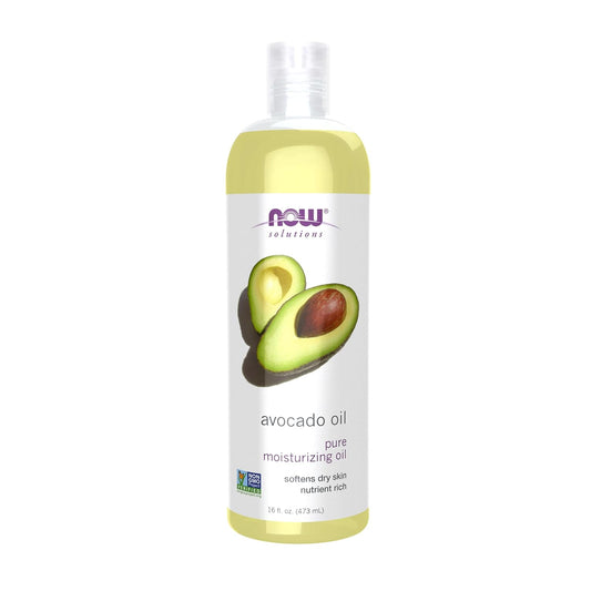 NOW Foods Solutions Avocado Oil, 100% Pure Moisturizing Oil, Nutrient-Rich and Hydrating, 16 oz