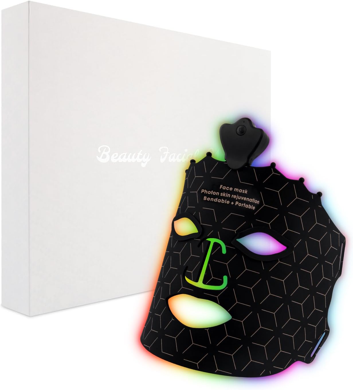 7-Color LED Red Light Therapy Face Mask for Anti-Aging and Skin Care, Featuring Eye Protection Cushion for Home Use