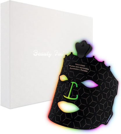7-Color LED Red Light Therapy Face Mask for Anti-Aging and Skin Care, Featuring Eye Protection Cushion for Home Use