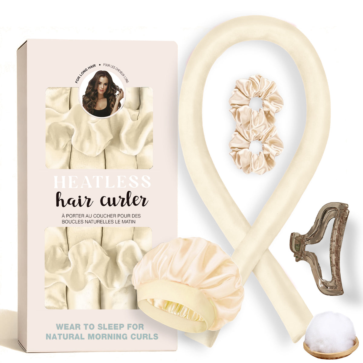 No-Heat Satin Hair Curler Set – Heatless Waves & U‑Shaped Curls, view 39