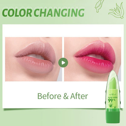Moisturizing, waterproof, and color-changing aloe vera lipstick