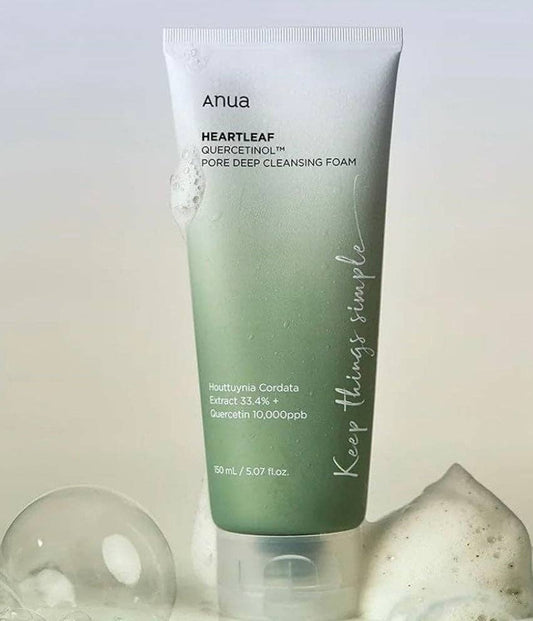 Anua Heartleaf Quercetinol Pore Deep Cleansing Foam Cleanser 150ml – Pore-Deep Soothing Cleanser