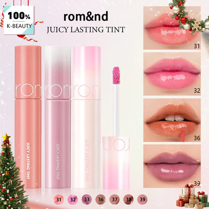 rom&nd JUICY LASTING TINT-7 Shades,Mirror-Like Finish,Glass Lip Effect,Gradient Lip-Friendly,K-Beauty,Korean Makeup,Seasonal