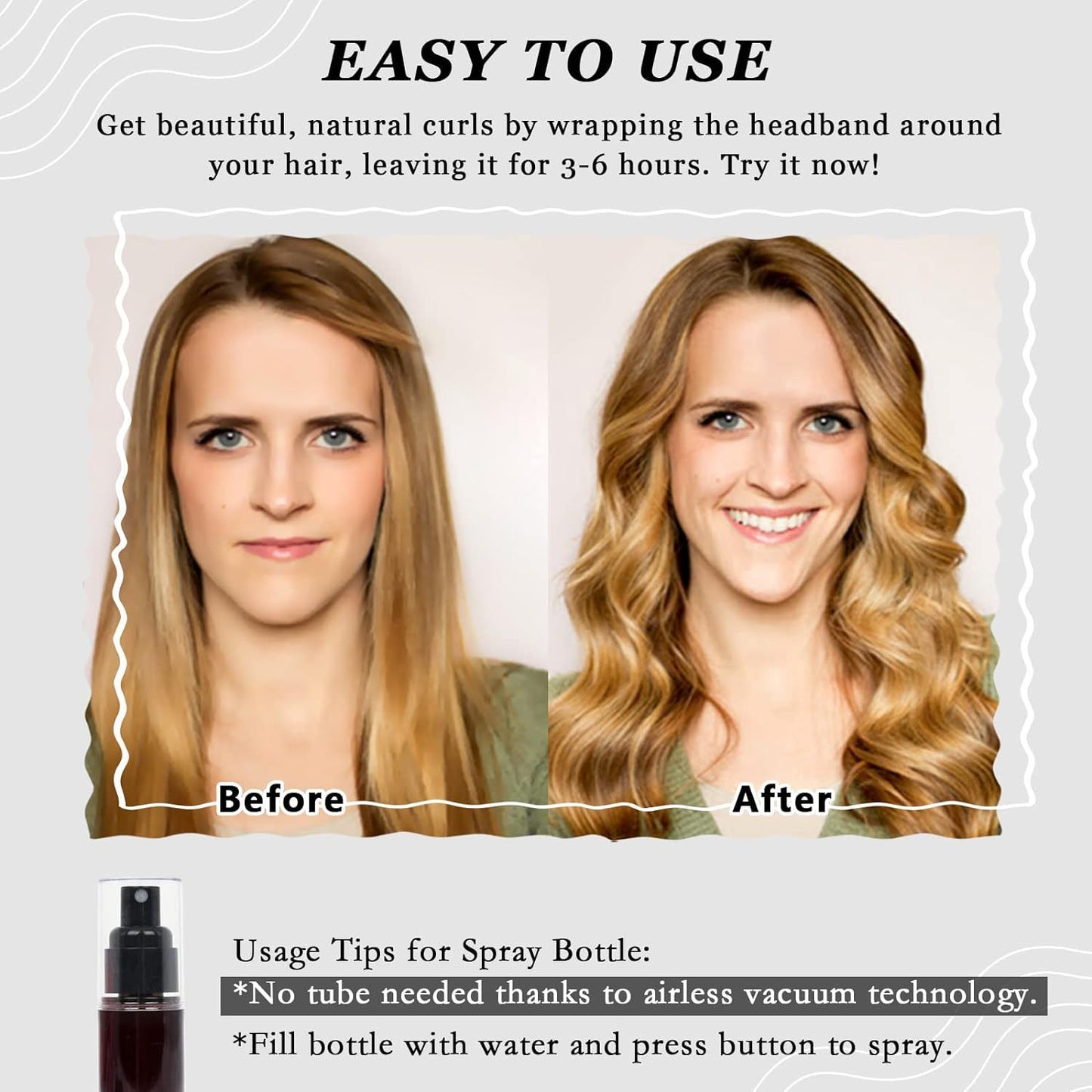 Simple and convenient non-heating curling iron, hair band, hair dresser, big wave hair care, sleep gift box set