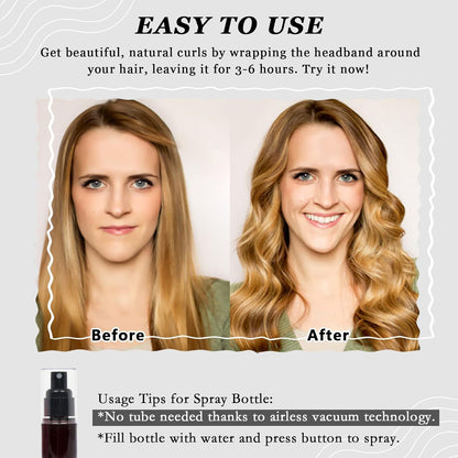 Simple and convenient non-heating curling iron, hair band, hair dresser, big wave hair care, sleep gift box set