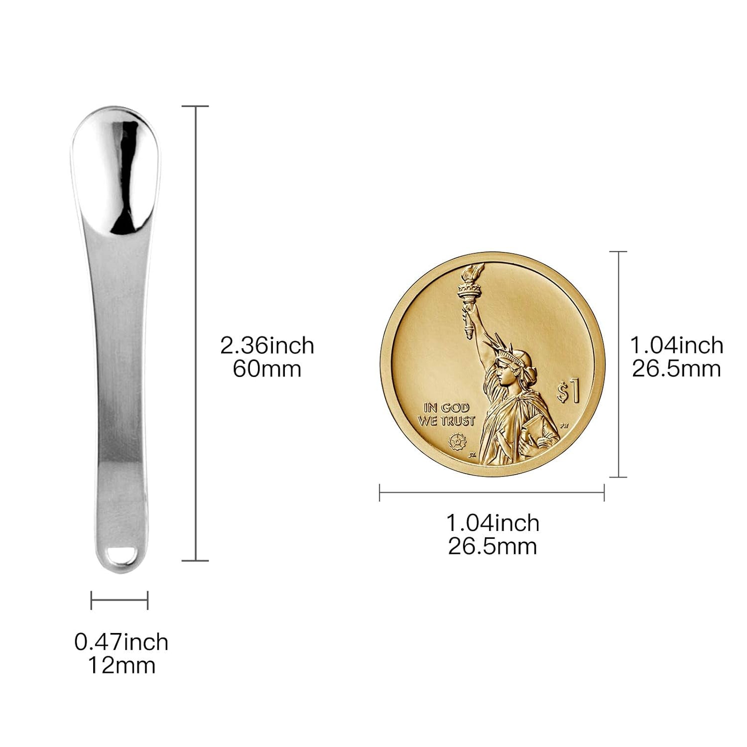 4-Pack Professional Metal Makeup Spatula Set - Mini Spoons and Beauty Scoops for Facial Cosmetics and Face Masks (Silver & Gold)