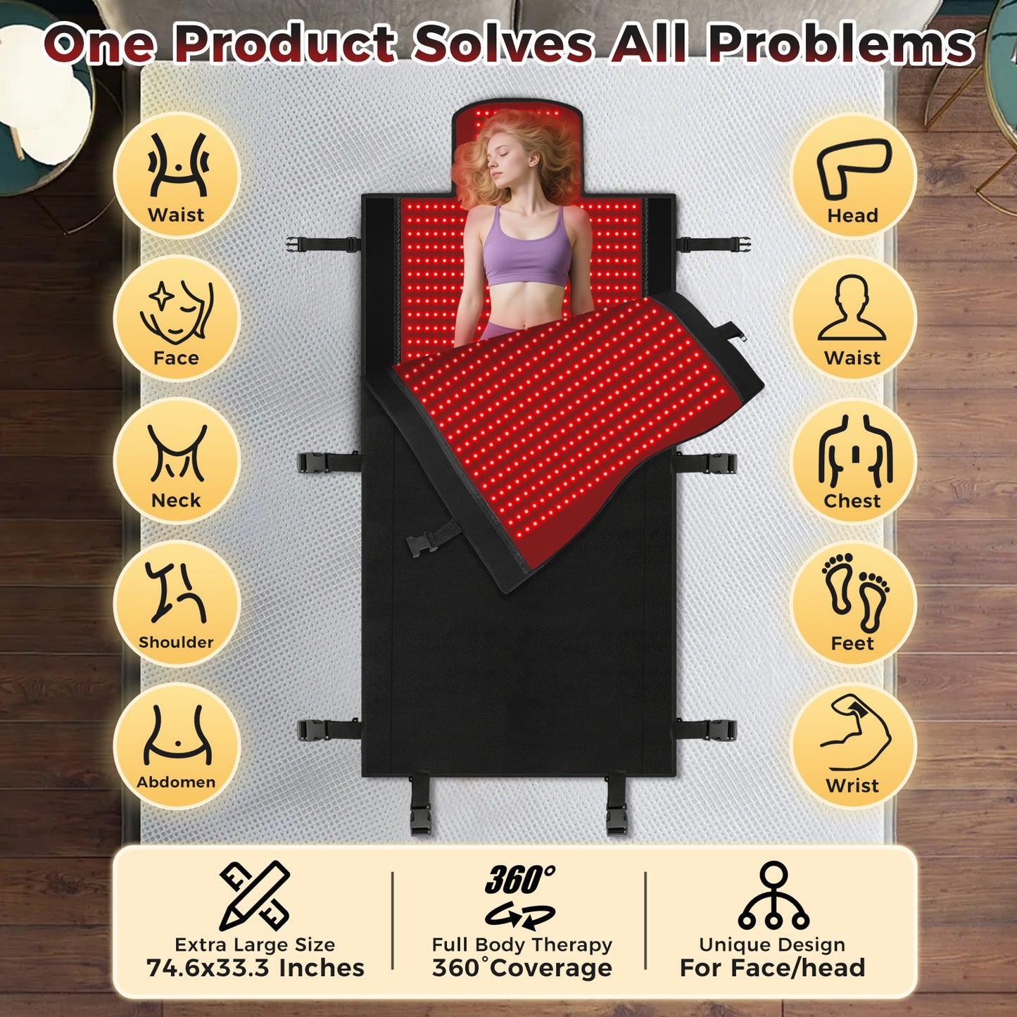 Infrared Full-Body Heating Recovery Mat – 42°C Red Light Therapy