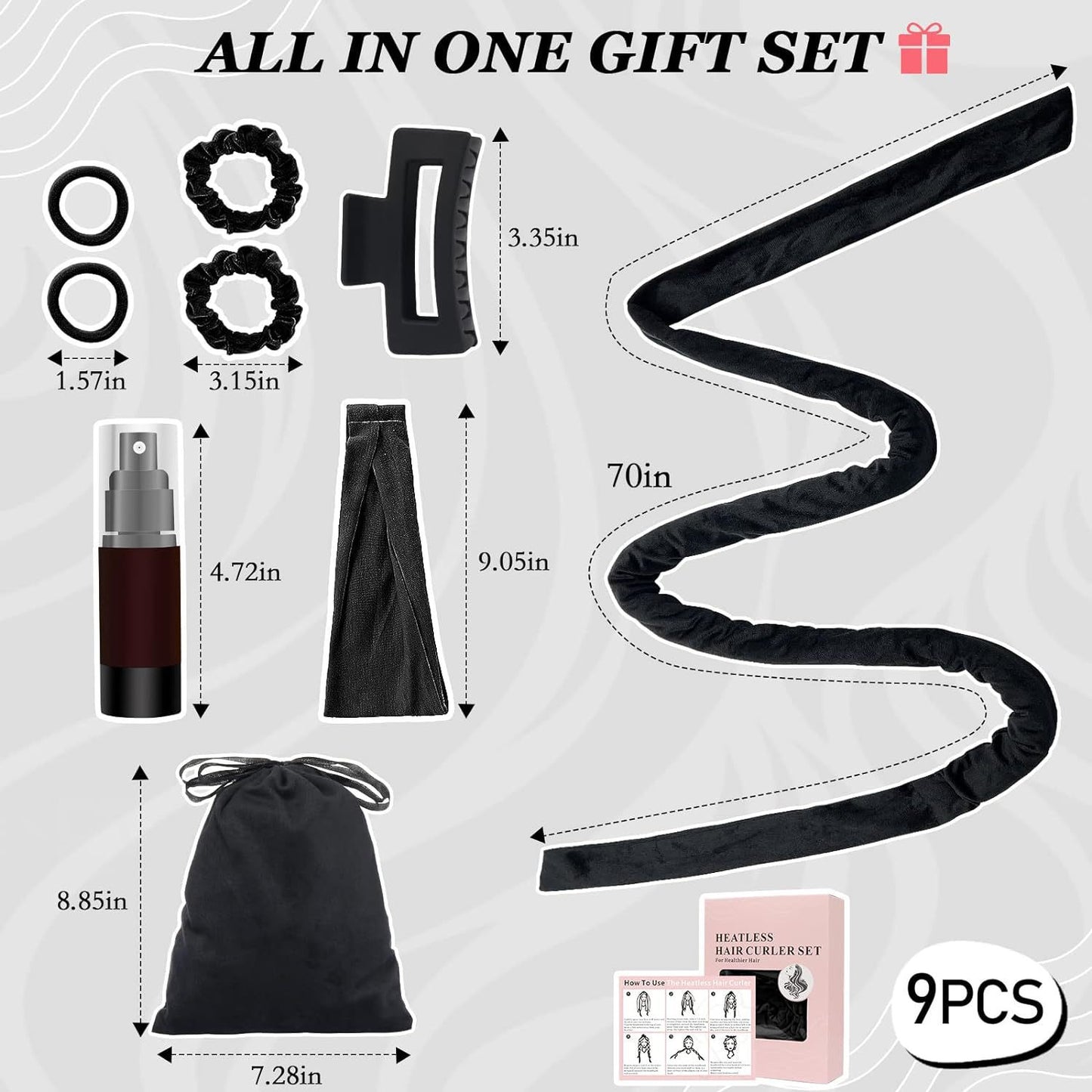 Simple and convenient non-heating curling iron, hair band, hair dresser, big wave hair care, sleep gift box set