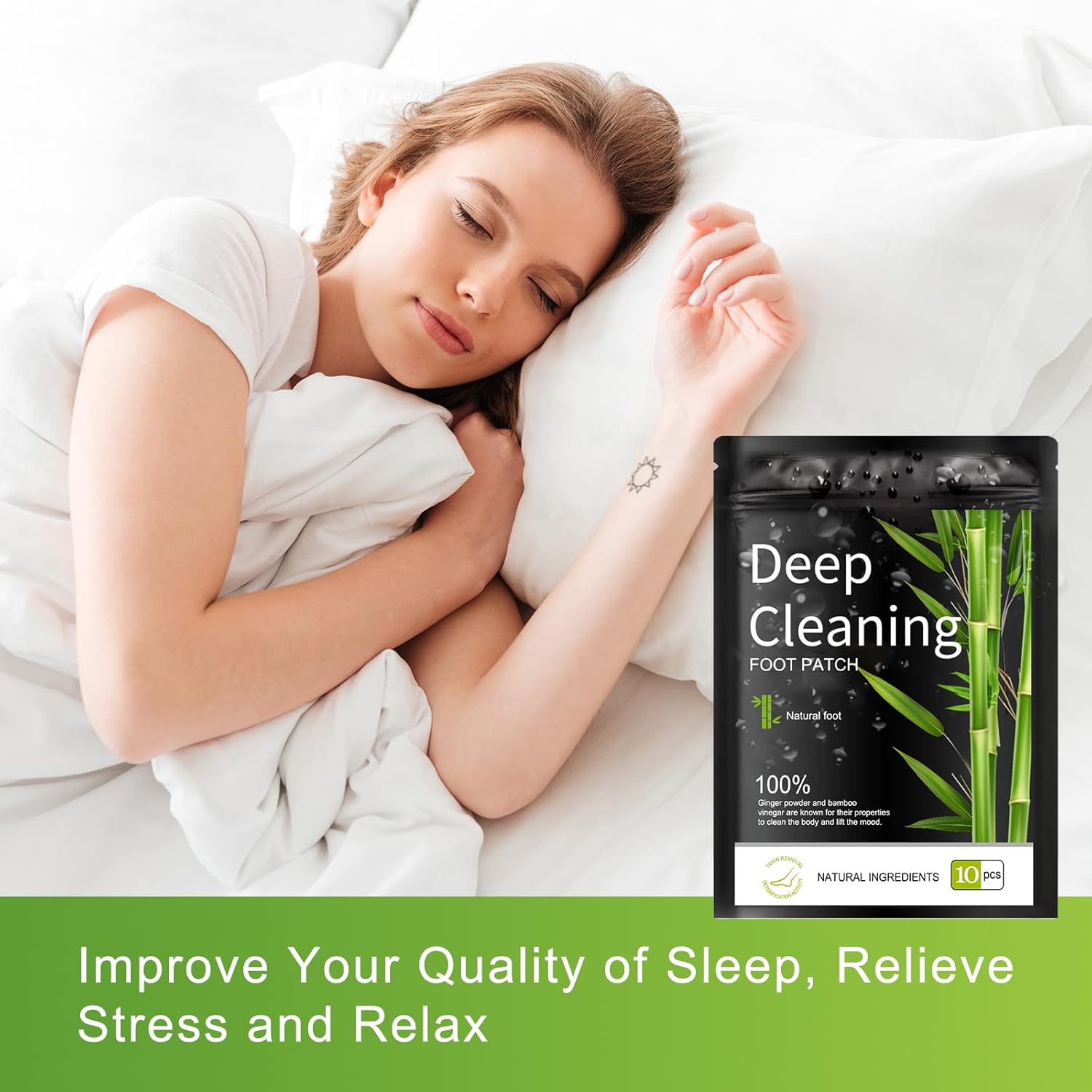 Deep Cleansing Foot Pads (30 Count) with Bamboo Vinegar and Ginger Powder for Stress Relief, Enhanced Sleep, and Relaxation