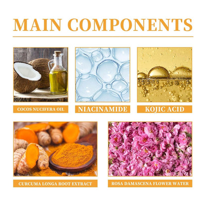 JISKG Turmeric Glow Facial Cleanser with Exfoliating Brush - Deep Cleansing Foaming Wash for All Skin Types (100ml)