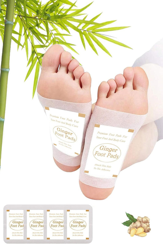 TEWEAE Foot Pads, Ginger Footpads, Natural Ginger Powder Bamboo Vinegar Foot Patches 20 Packs.