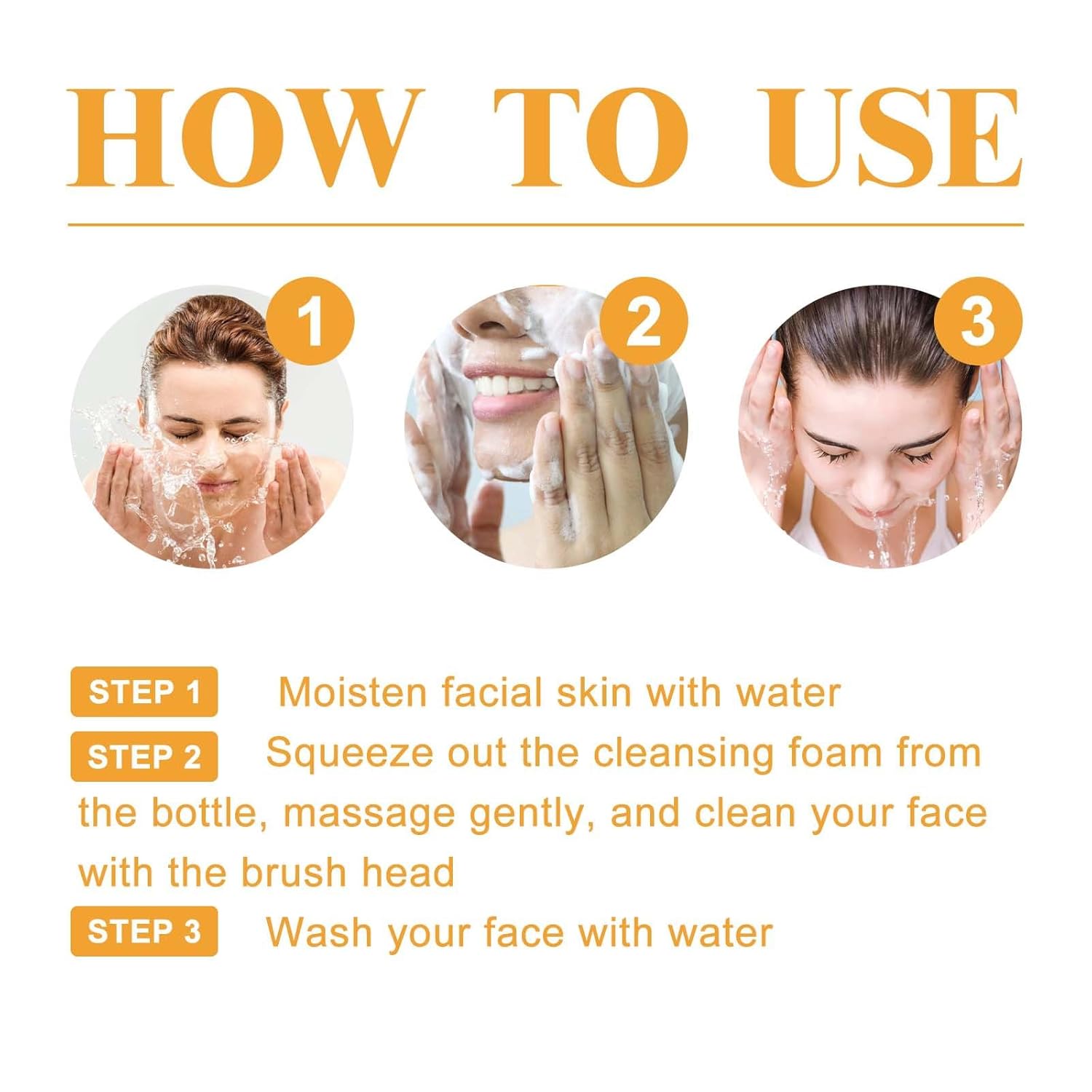 JISKG Turmeric Glow Facial Cleanser with Exfoliating Brush - Deep Cleansing Foaming Wash for All Skin Types (100ml)