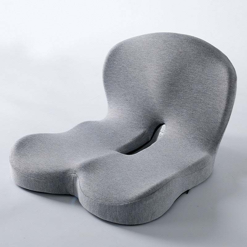 Memory Foam One-Piece Seat Cushion with Backrest – Ergonomic Chair Support (Grey)
