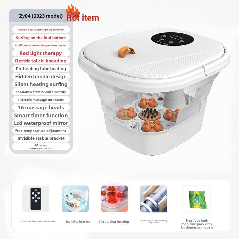 Foldable Electric Foot Spa Bath – Heated Collapsible Foot Soaker with Massage & Remote, view 6