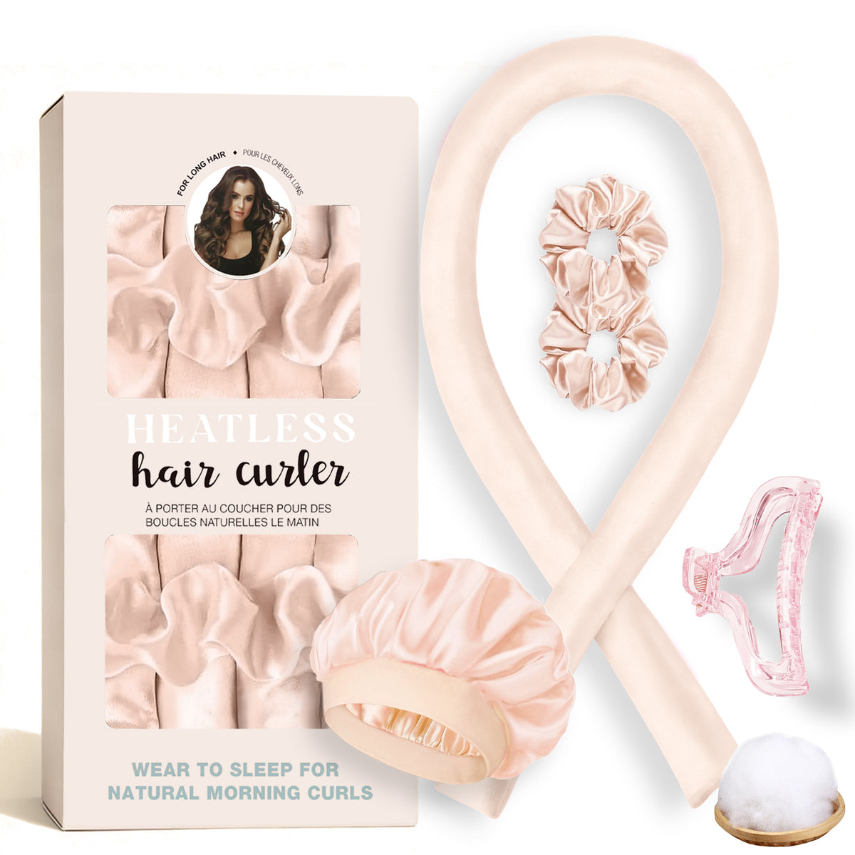 No-Heat Satin Hair Curler Set – Heatless Waves & U‑Shaped Curls, view 41