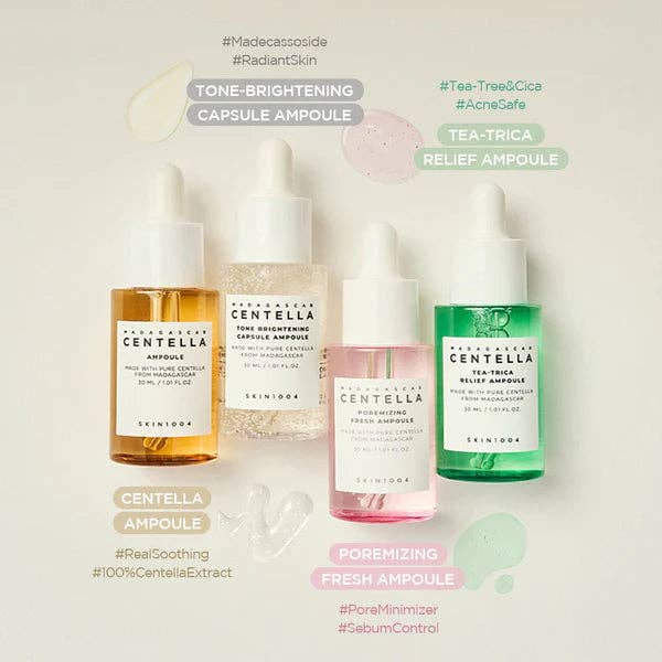 SKIN1004 Madagascar Centella Ampoule Kit 4 x 30ml – Hydrating, Brightening & Pore-Care Set