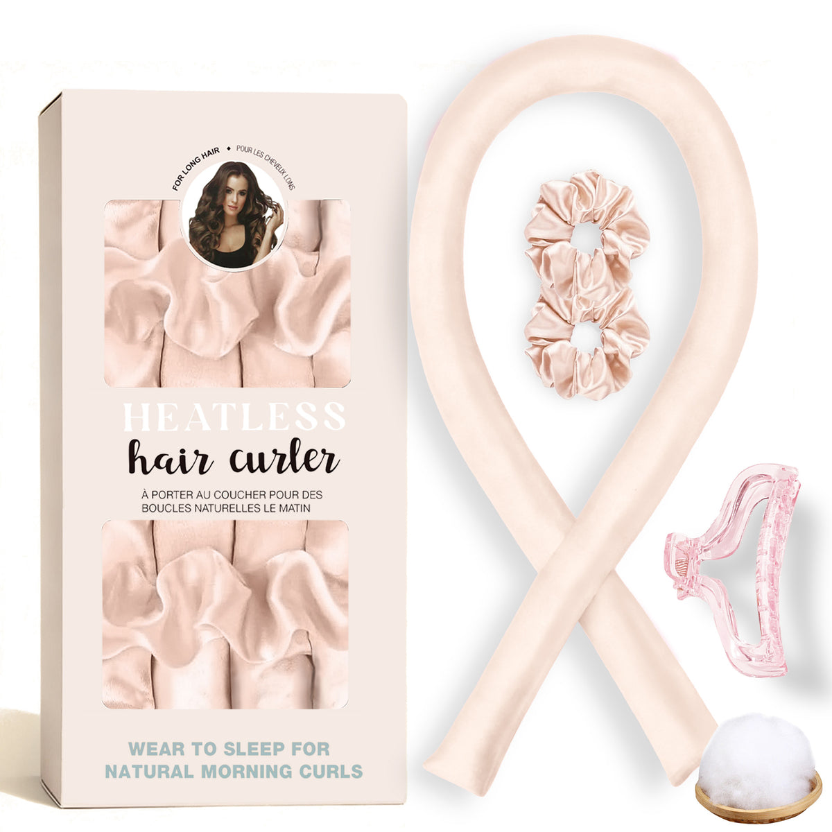 No-Heat Satin Hair Curler Set – Heatless Waves & U‑Shaped Curls, view 40