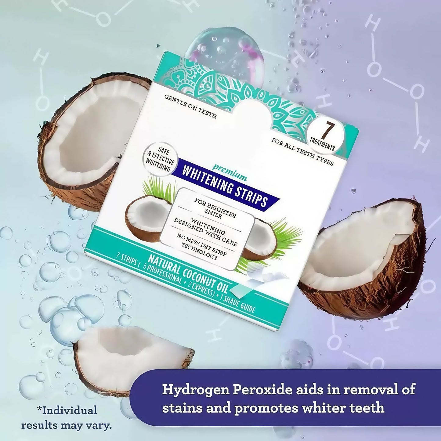 Coconut oil teeth whitening strips