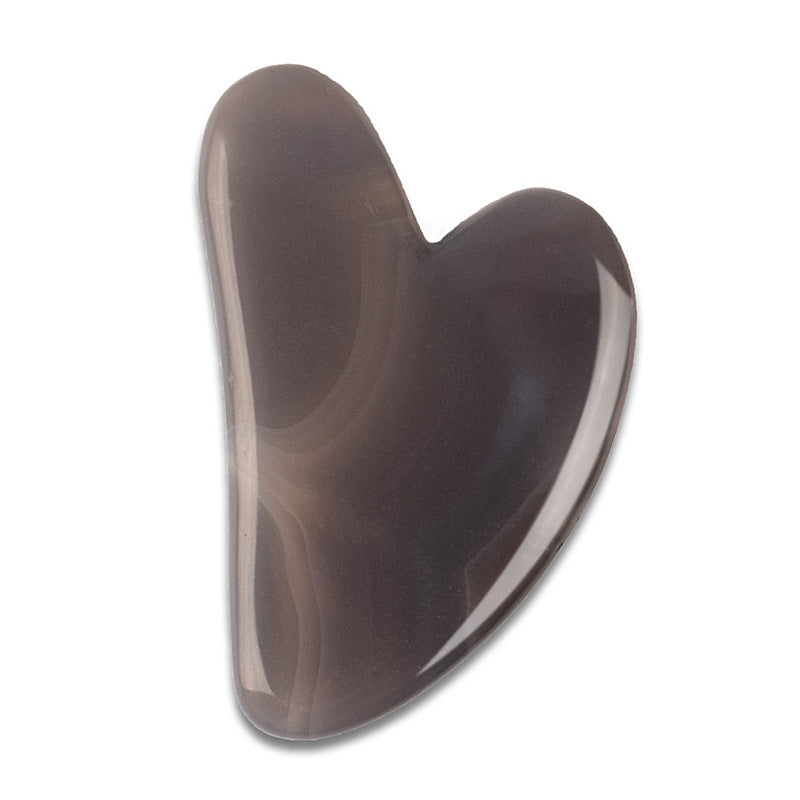 Natural Jade Gua Sha Tool – Heart-Shaped Facial & Body Massage Stone