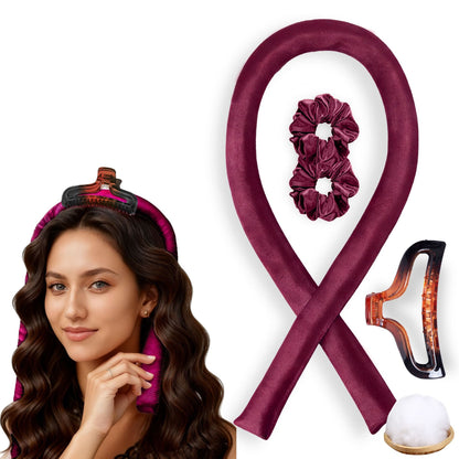 No-Heat Satin Curling Set – Handmade Wave & U-Shaped Hair Curler