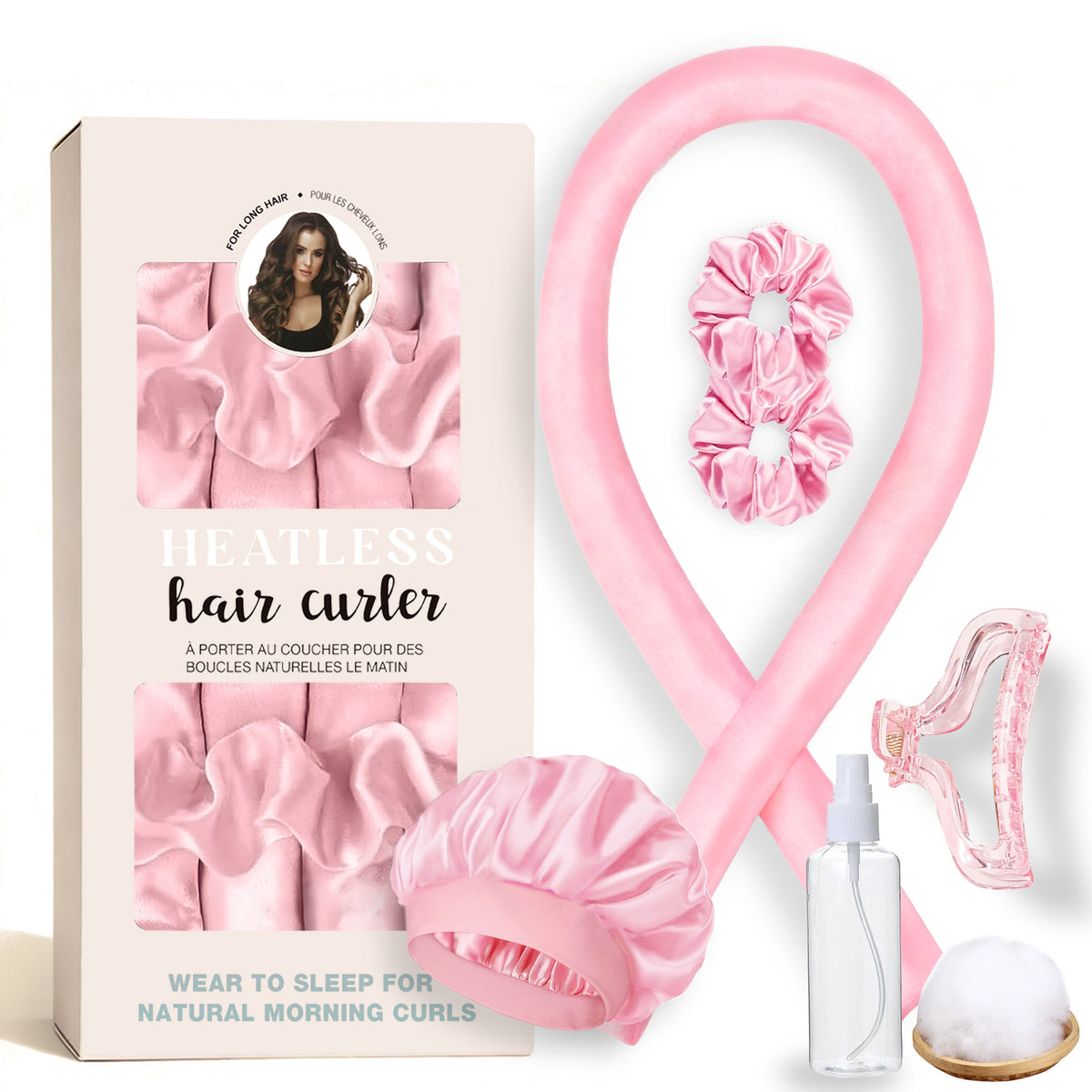 No-Heat Satin Hair Curler Set – Heatless Waves & U‑Shaped Curls, view 37