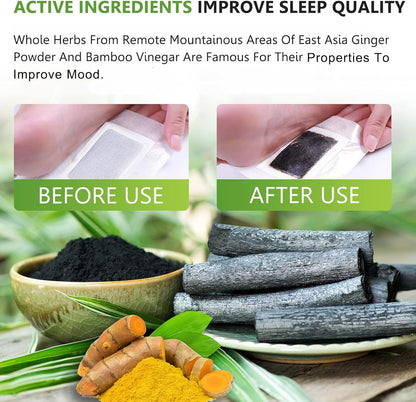 Deep Cleansing Foot Pads (30 Count) with Bamboo Vinegar and Ginger Powder for Stress Relief, Enhanced Sleep, and Relaxation