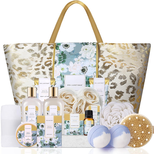 Spa Luxetique Luxury Spa Gift Basket for Women - 15-Piece Relaxation Set with Bath Bombs, Ideal Birthday Body and Bath Gift