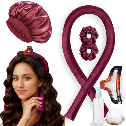 No-Heat Satin Curling Set – Handmade Wave & U-Shaped Hair Curler