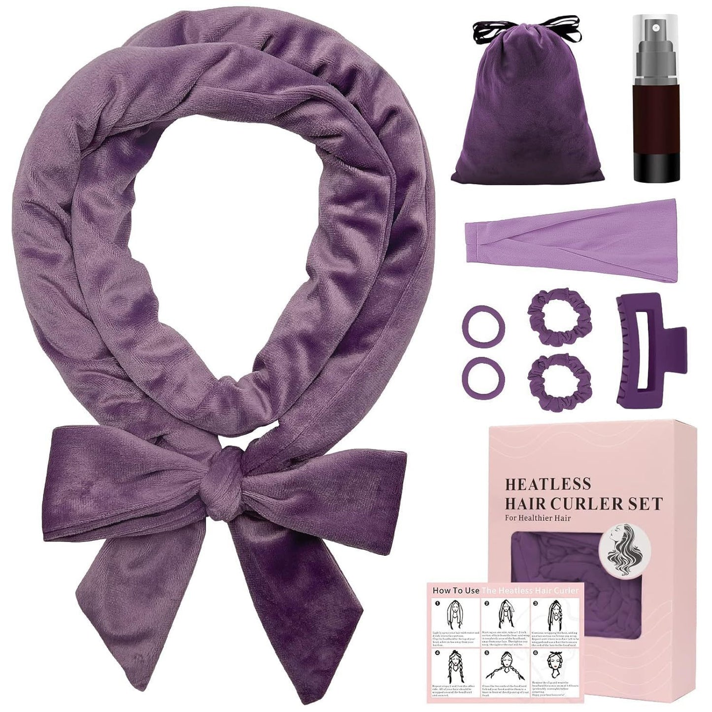 Simple and convenient non-heating curling iron, hair band, hair dresser, big wave hair care, sleep gift box set