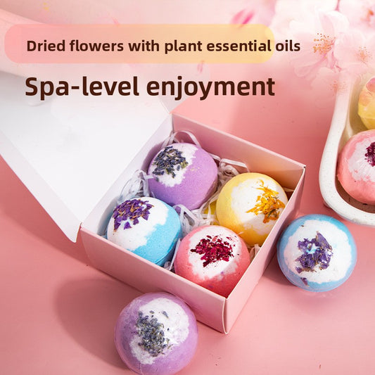 Dried Flower Bath Salt Balls – Essential Oil Aromatherapy Bath & Gift Set