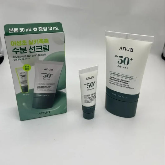 The Latest Version of Anua Houttuynia Cordata Clear Silky Sunscreen Repair Isolation 50ml + 10ml Set Box
