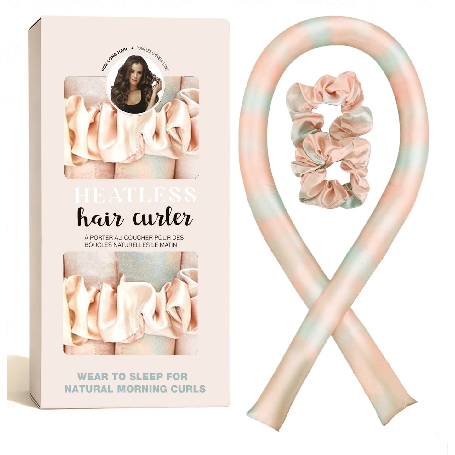 No-Heat Satin Curling Set – Handmade Wave & U-Shaped Hair Curler