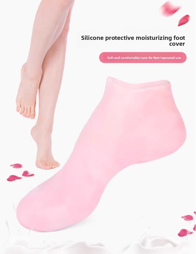 Silicone Moisturizing Heel Socks – Reusable Anti-Crack Foot Sleeve