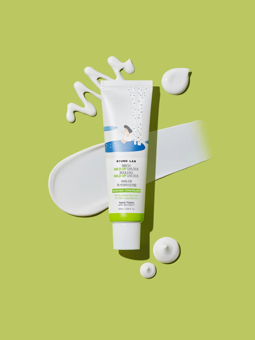 Round Lab Birch Moisturizing Mild-Up Sunscreen 50ml – SPF 50+ PA++++ Mineral Sunscreen