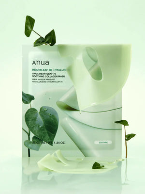 Anua Heartleaf 70 Soothing Collagen Mask – Calming Hydrating Hydrogel Mask (Box of 4)