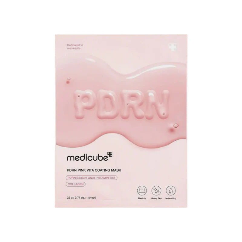 medicube PDRN Pink Vita Coating Mask 22g – Radiance & Hydration Sheet Mask (10pcs)