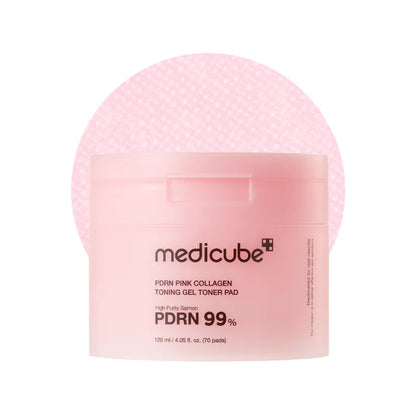 medicube PDRN Pink Collagen Toning Gel Toner Pad 120ml (70 Pads) – Hydrating Collagen Toning Pads