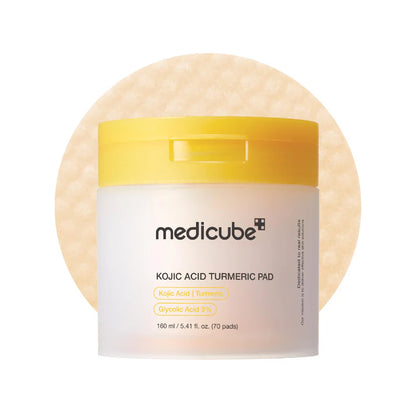 Medicube Kojic Acid Turmeric Toner Pad 160ml (70 Pads) – Brightening Exfoliating Toner Pads