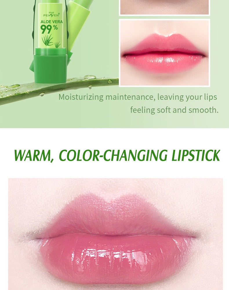 Color‑Changing Aloe Vera Lipstick – Moisturizing, Waterproof & Non‑Transfer