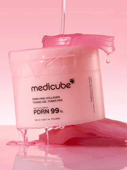 medicube PDRN Pink Collagen Toning Gel Toner Pad 120ml (70 Pads) – Hydrating Collagen Toning Pads