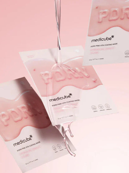 medicube PDRN Pink Vita Coating Mask 22g – Radiance & Hydration Sheet Mask (10pcs)