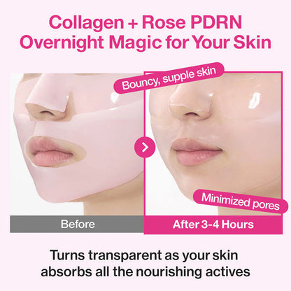 Numbuzin No.2 Rose PDRN Overnight Collagen Mask – Hydrogel Sleeping Mask
