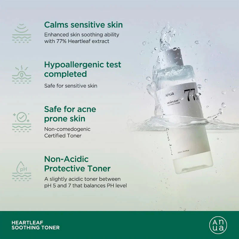 Anua Heartleaf 77 Soothing Toner 250ml – Calming & Hydrating Toner