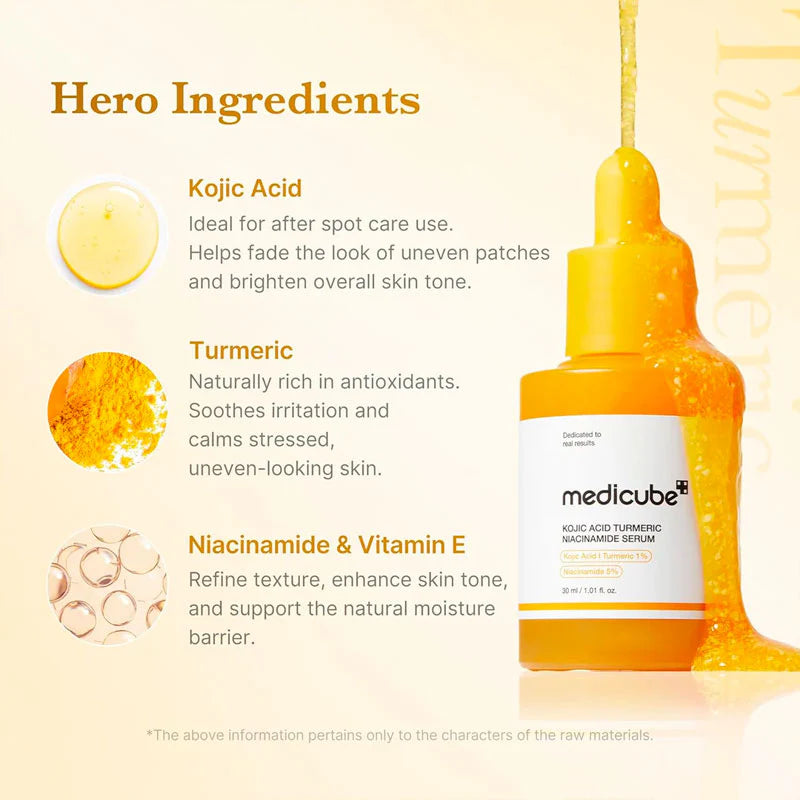 Medicube Kojic Acid Turmeric Niacinamide Serum 30ml – Dark Spot & Brightening Treatment