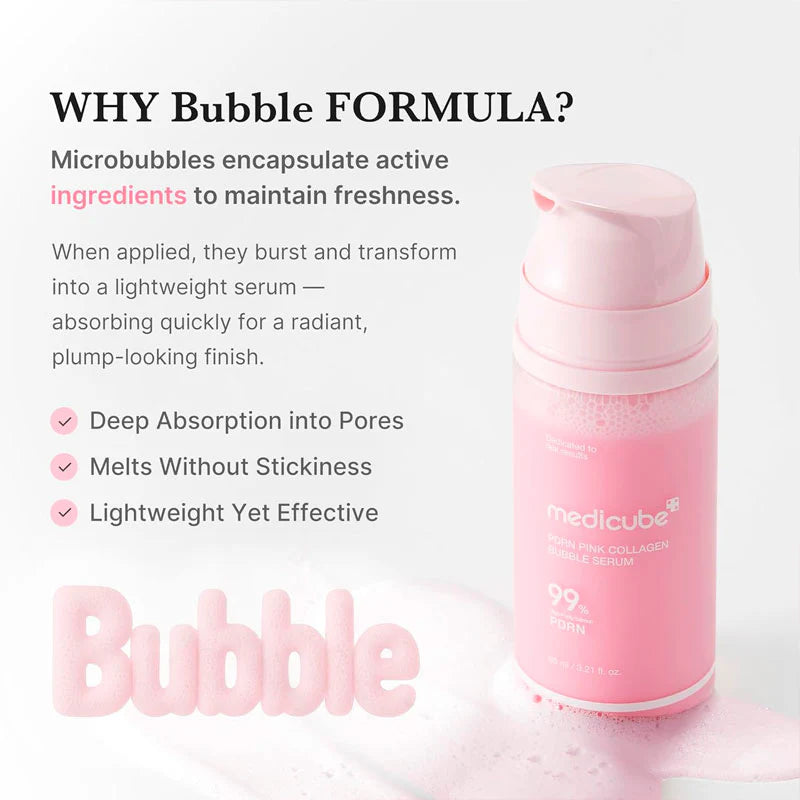 Medicube PDRN Pink Collagen Bubble Serum – Brightening Bubble-to-Serum Treatment